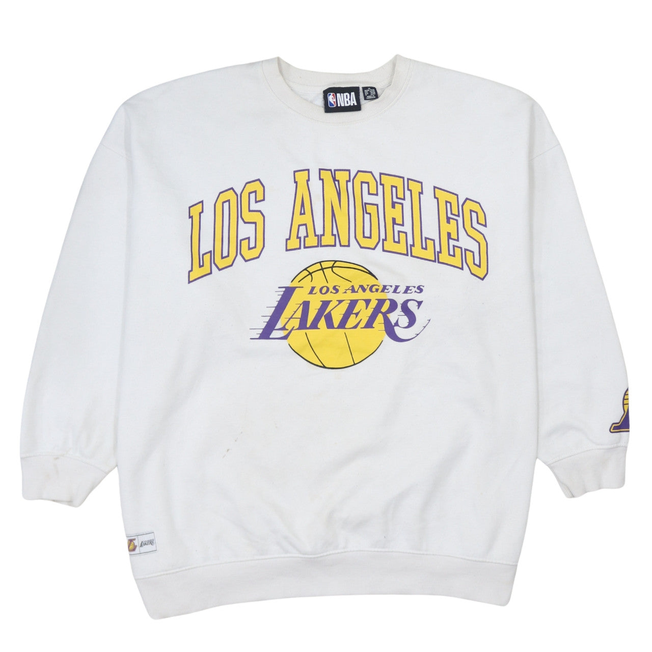NBA Los Angeles Lakers White Sweatshirt Women XL Crew Neck Pullover