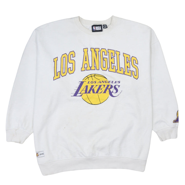 NBA Los Angeles Lakers White Sweatshirt Women XL Crew Neck Pullover