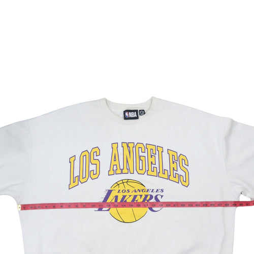 NBA Los Angeles Lakers White Sweatshirt Women XL Crew Neck Pullover