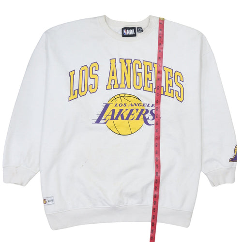 NBA Los Angeles Lakers White Sweatshirt Women XL Crew Neck Pullover