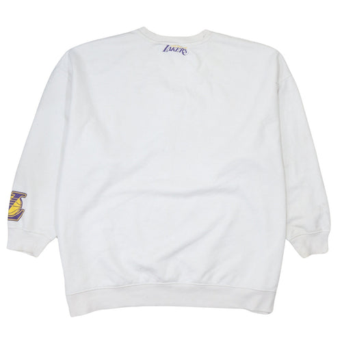 NBA Los Angeles Lakers White Sweatshirt Women XL Crew Neck Pullover