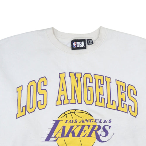 NBA Los Angeles Lakers White Sweatshirt Women XL Crew Neck Pullover
