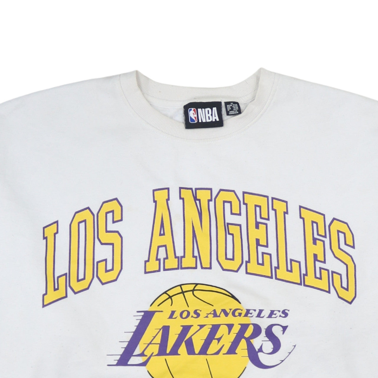 NBA Los Angeles Lakers White Sweatshirt Women XL Crew Neck Pullover