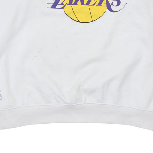 NBA Los Angeles Lakers White Sweatshirt Women XL Crew Neck Pullover