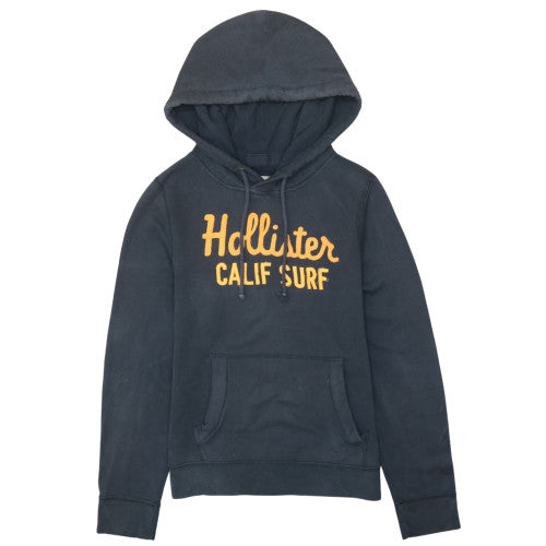 Hollister Mens Blue Pullover Hoodie L Embroidered Surf Design