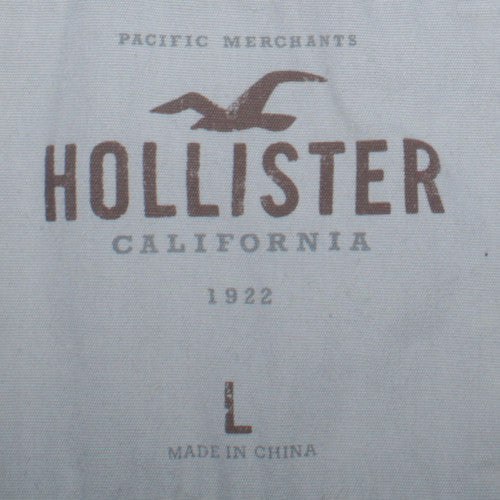 Hollister Mens Blue Pullover Hoodie L Embroidered Surf Design
