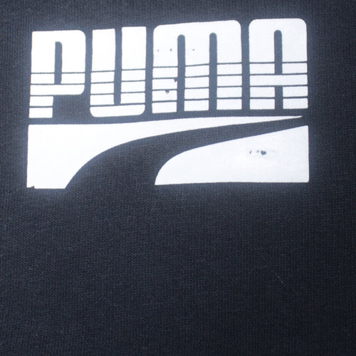 Puma Boys Black Pullover Hoodie 13-14 Years Logo Cotton Blend Sweatshirt