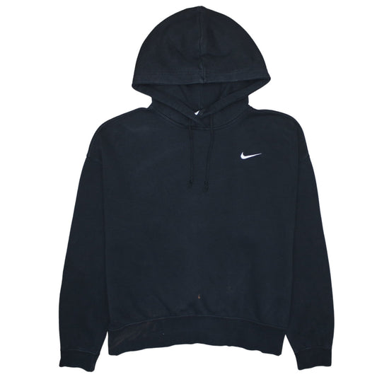 Nike Women's Black Pullover Hoodie L Cotton Fleece Casual