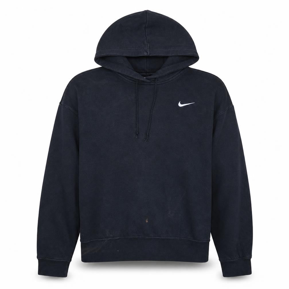 Front view of Nike Women's Black Pullover Hoodie L Cotton Fleece Casual