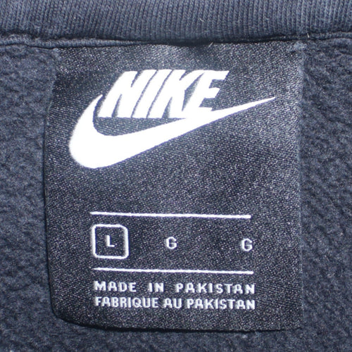 Nike Women's Black Pullover Hoodie L Cotton Fleece Casual