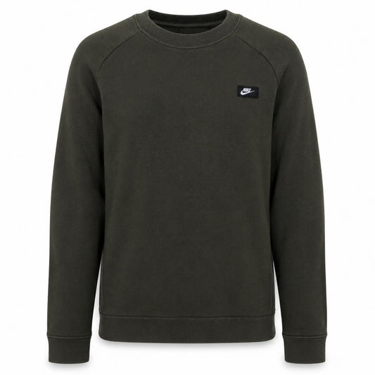 Front view of Nike Men's Green XS Pullover Crew Neck Fleece Sweatshirt