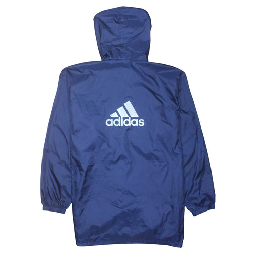 Adidas Women's Blue Hooded Windbreaker Jacket Size L Waterproof