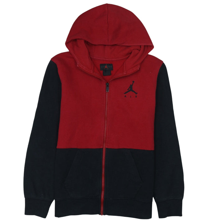 Jordan Boys Red Black Full Zip Hoodie Fleece Jacket XL Colourblock