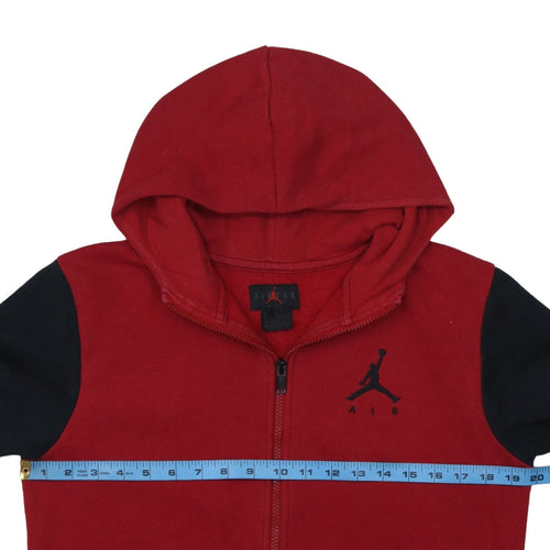 Jordan Boys Red Black Full Zip Hoodie Fleece Jacket XL Colourblock