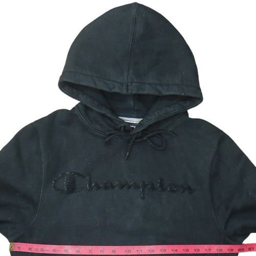 Champion Women Black Small Pullover Hoodie Sweatshirt with Logo
