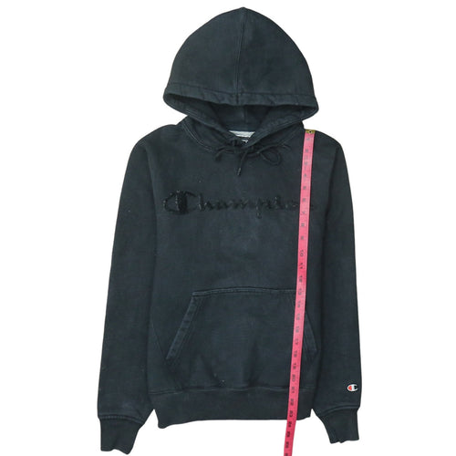 Champion Women Black Small Pullover Hoodie Sweatshirt with Logo