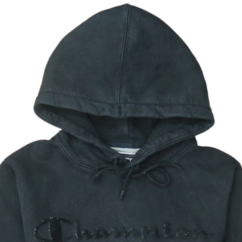 Champion Women Black Small Pullover Hoodie Sweatshirt with Logo