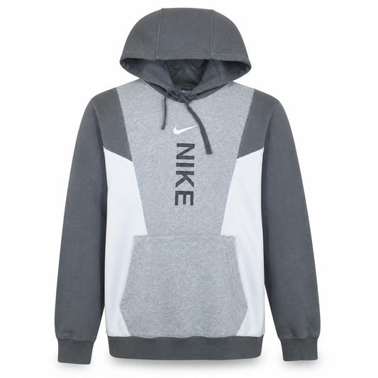 Front view of Nike Men's Grey Pullover Hoodie, size S, Graphic Sports Fleece