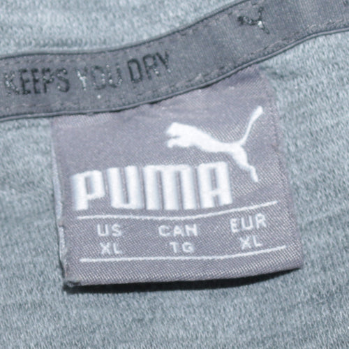 Puma Men's Grey XL Pullover Hoodie with Zip Pocket