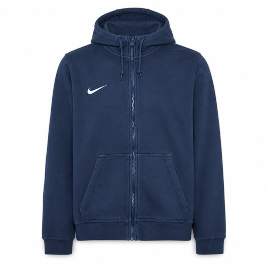 Front view of Nike Men's Blue Full Zip Hoodie Sweatshirt, size M