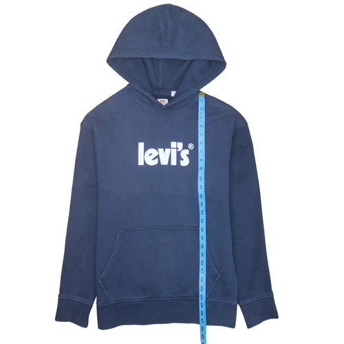 Levi's Men's Blue Relaxed Fit Pullover Logo Hoodie Medium