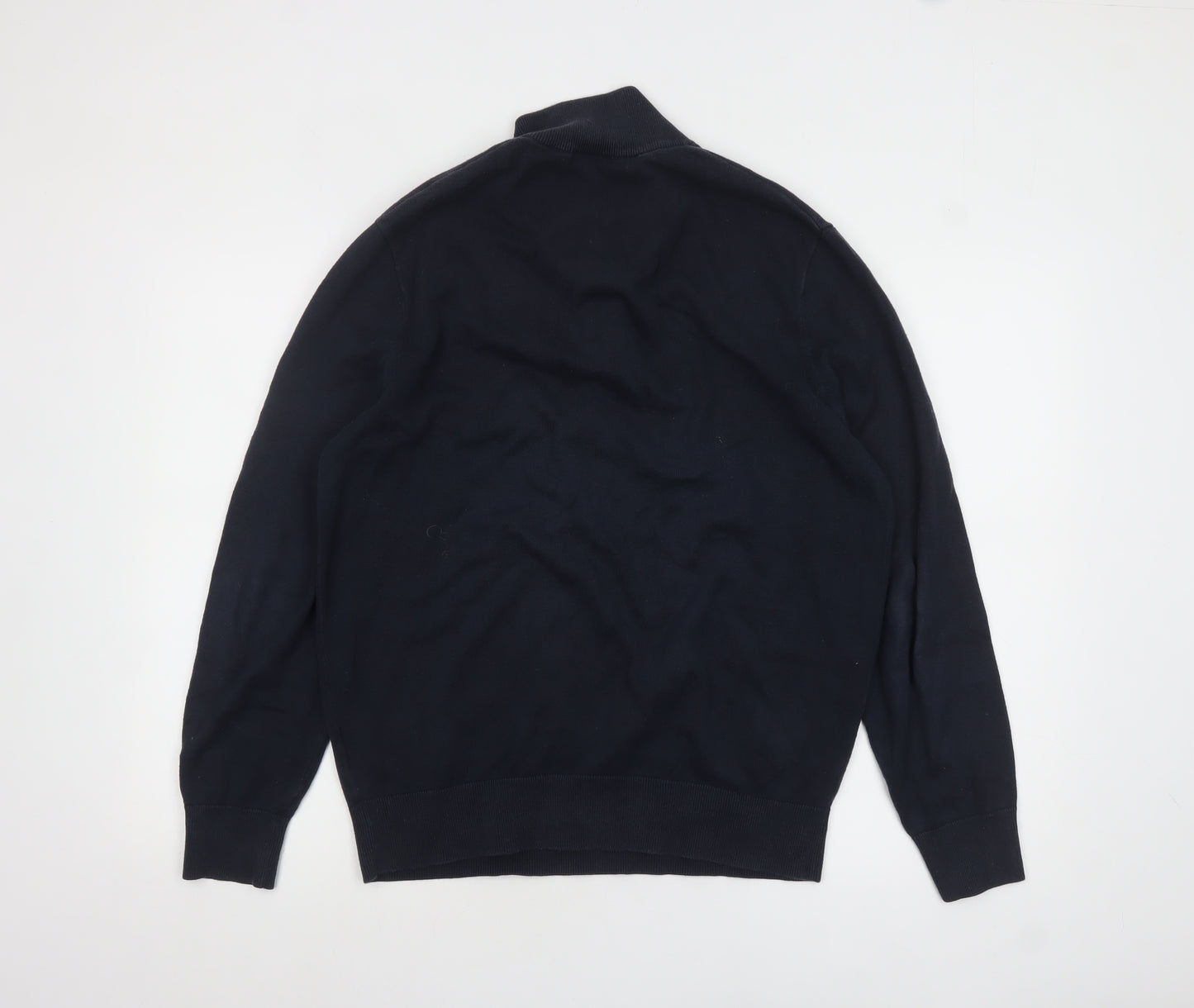 Timberland Men's Blue Cotton 1/4 Zip Jumper M Regular Fit