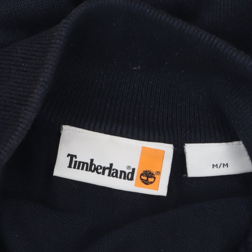 Timberland Men's Blue Cotton 1/4 Zip Jumper M Regular Fit
