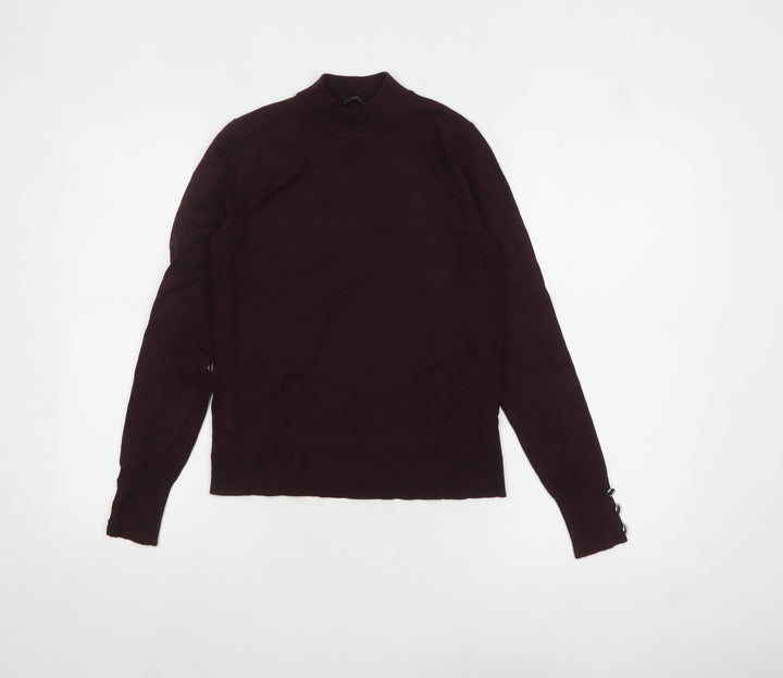 Nobody's Child Women's Purple Mock Neck Long Sleeve Jumper Size 8