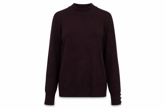 Front view of Nobody's Child Women's Purple Mock Neck Long Sleeve Jumper, size 8