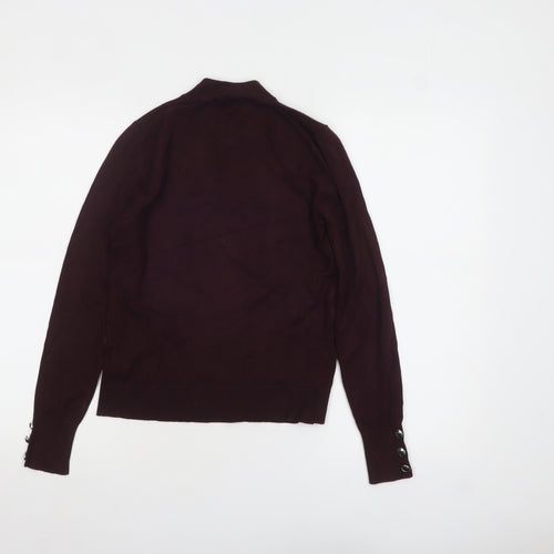 Nobody's Child Women's Purple Mock Neck Long Sleeve Jumper Size 8