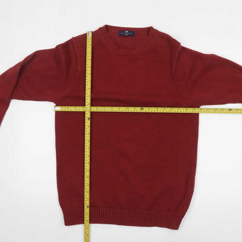 Marks and Spencer Men's Red Wool Blend Crew Neck Pullover Jumper S