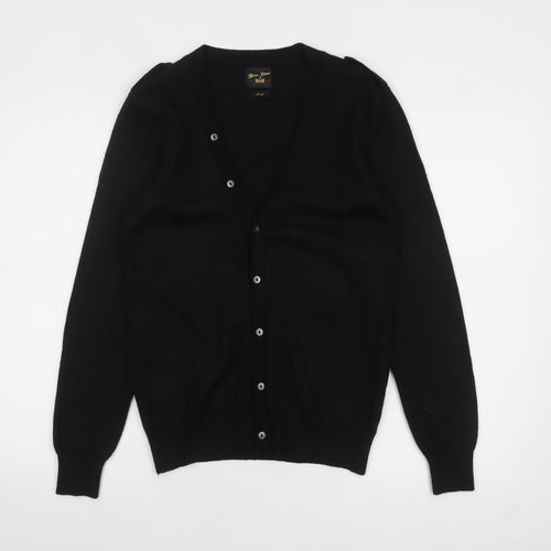 River Island Men's Black Wool Blend V-Neck Cardigan Size S