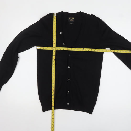 River Island Men's Black Wool Blend V-Neck Cardigan Size S