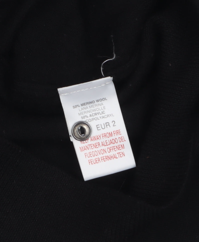 River Island Men's Black Wool Blend V-Neck Cardigan Size S