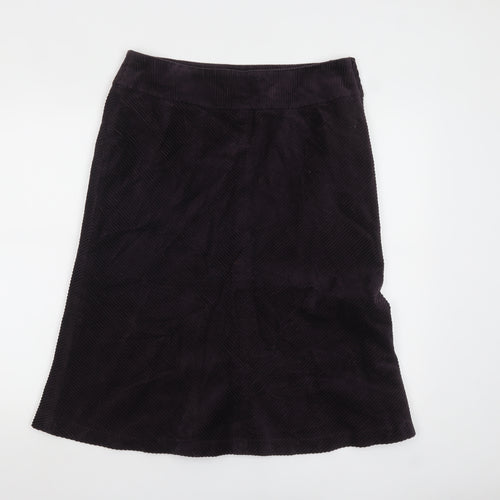 H&M Women Brown Corduroy A-Line Knee Length Skirt Size 14