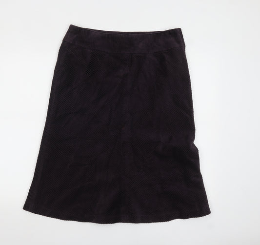 H&M Women Brown Corduroy A-Line Knee Length Skirt Size 14