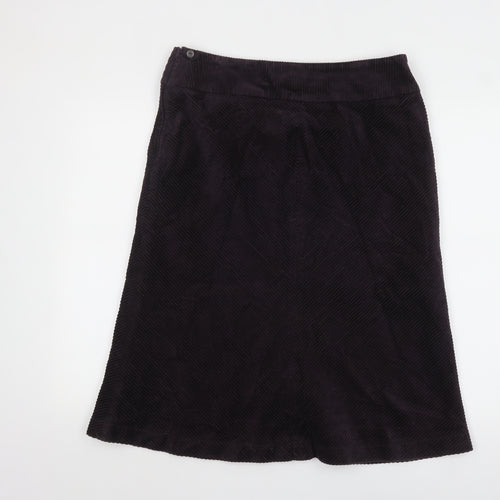 H&M Women Brown Corduroy A-Line Knee Length Skirt Size 14