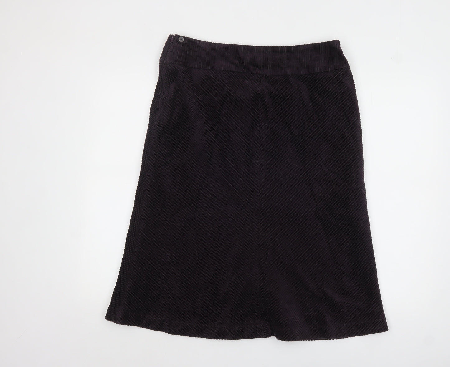 H&M Women Brown Corduroy A-Line Knee Length Skirt Size 14