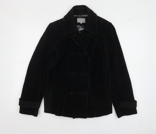 Marks and Spencer Per Una Women’s Black Corduroy Pea Coat Jacket Size 12