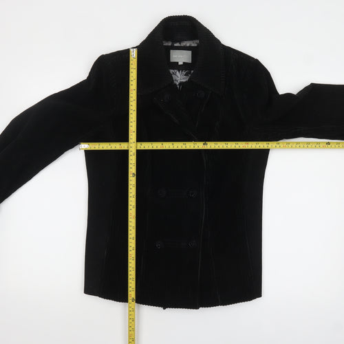 Marks and Spencer Per Una Women’s Black Corduroy Pea Coat Jacket Size 12