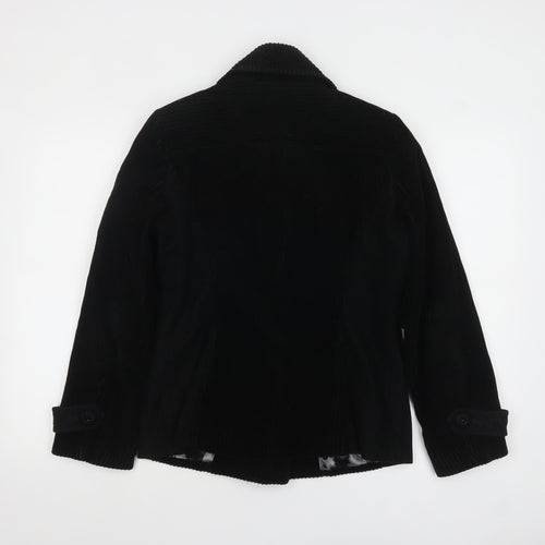 Marks and Spencer Per Una Women’s Black Corduroy Pea Coat Jacket Size 12