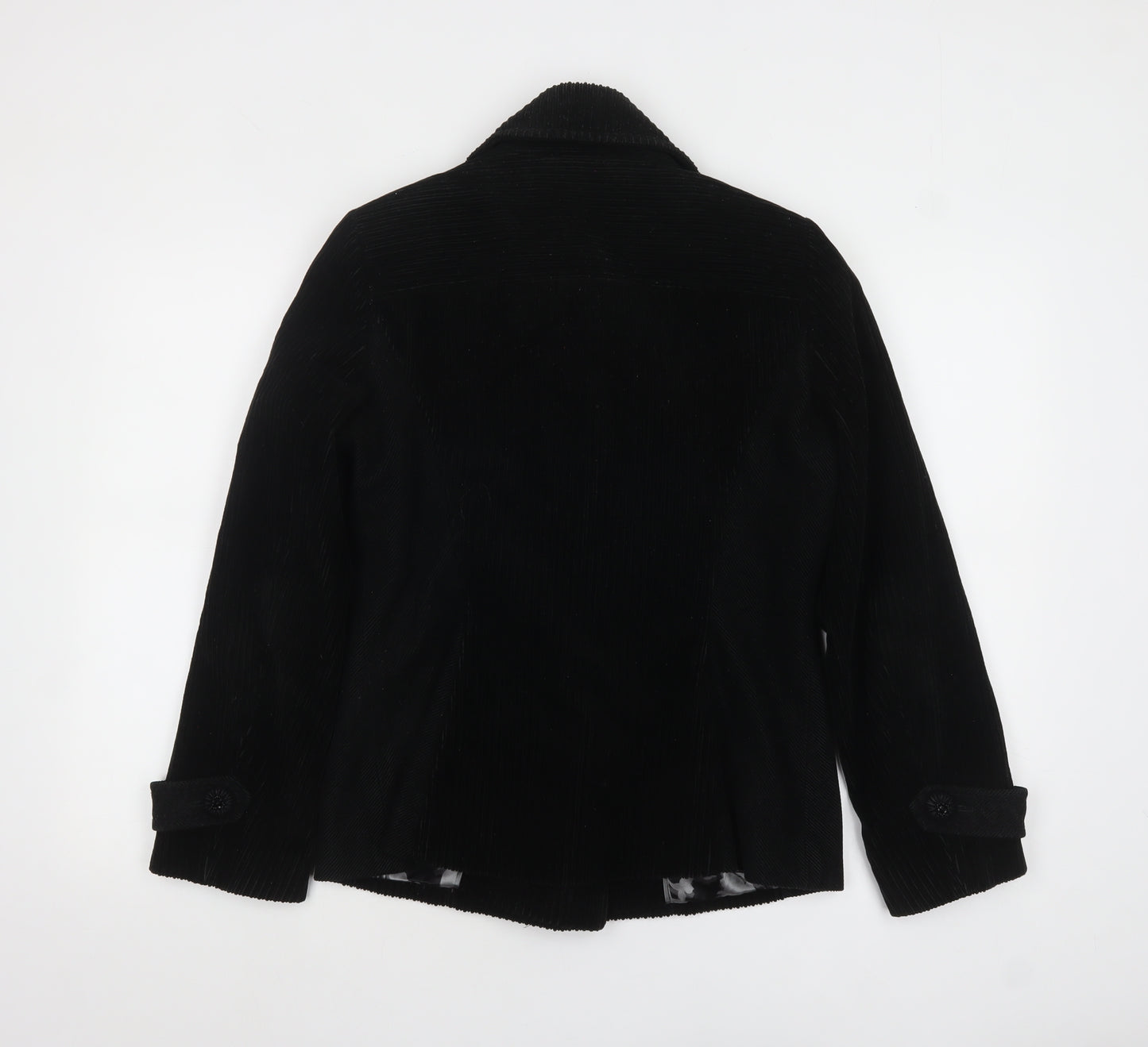 Marks and Spencer Per Una Women’s Black Corduroy Pea Coat Jacket Size 12