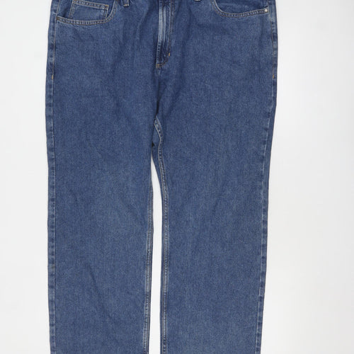 Marks and Spencer Men's Blue Straight Fit Denim Jeans 42W 31L Regular
