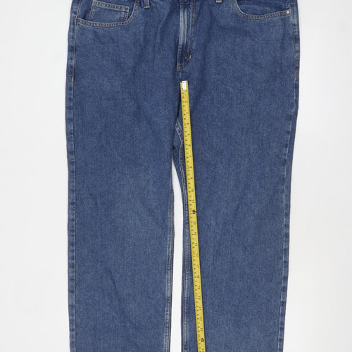 Marks and Spencer Men's Blue Straight Fit Denim Jeans 42W 31L Regular