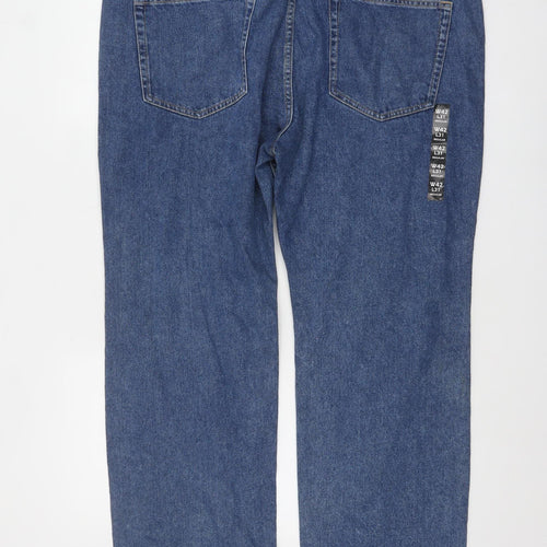 Marks and Spencer Men's Blue Straight Fit Denim Jeans 42W 31L Regular