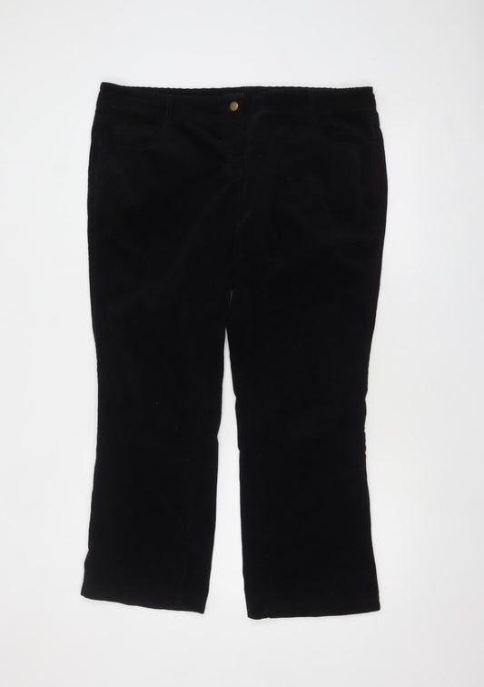 Next Women’s Black Corduroy Straight Chino Trousers Size 18
