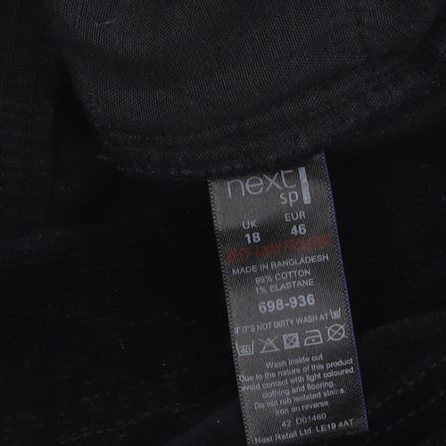 Next Women’s Black Corduroy Straight Chino Trousers Size 18