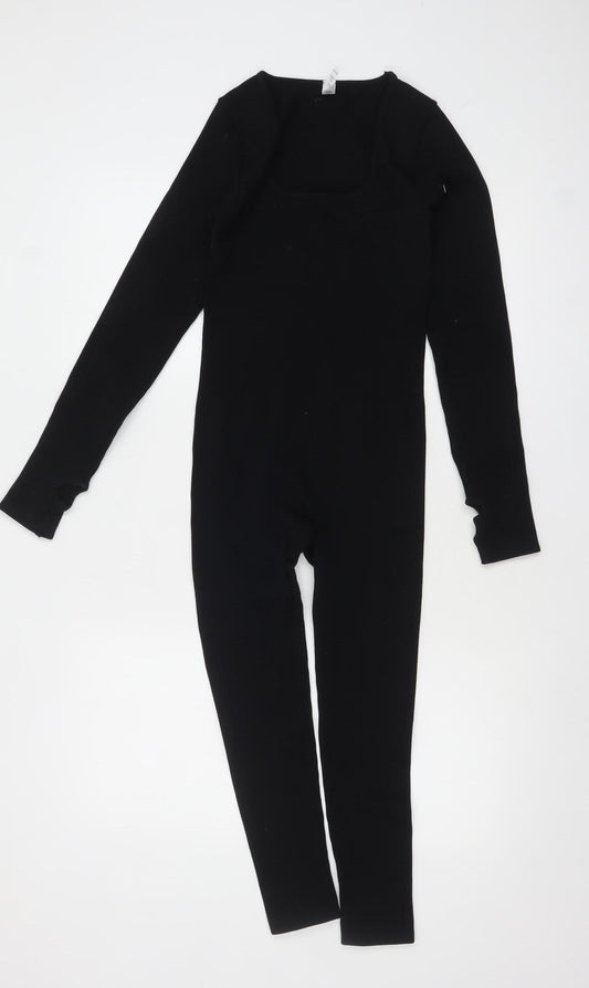 MOOSLOVER Women’s Black Long Sleeve Slim Fit Catsuit Size S