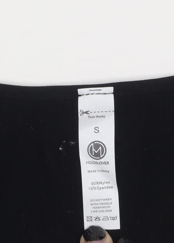 MOOSLOVER Women’s Black Long Sleeve Slim Fit Catsuit Size S
