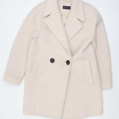 Marks and Spencer Women's Beige 10 Overcoat Fleece Lined Mid-Length